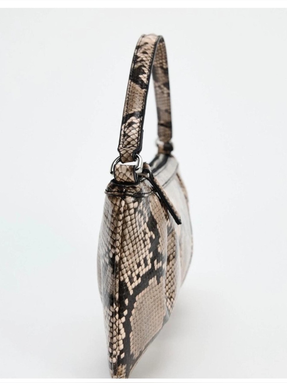 Zara Beige and Black Snake Print Mini Bag - Picture 3 of 10